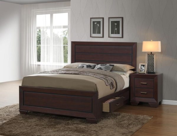 Kauffman Brown California King Storage Bed Online Hot Sale