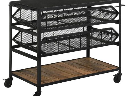 Evander Black Kitchen Cart For Cheap