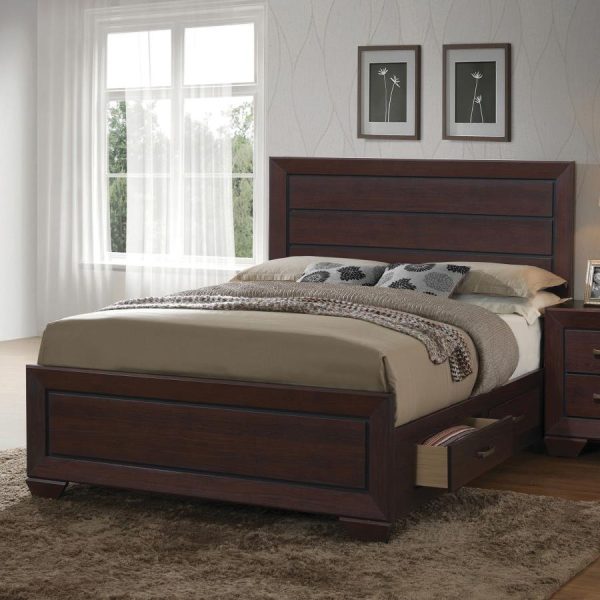 Kauffman Brown Queen Storage Bed Fashion