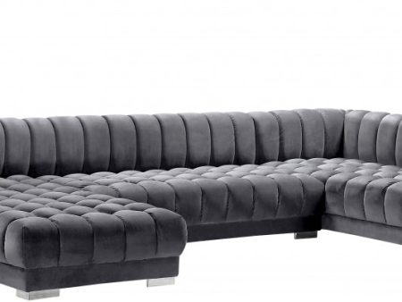 Gwen Velvet 3pc. Sectional Sale