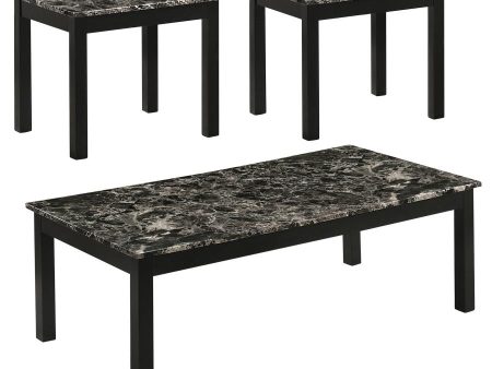 Darius Black 3 Pc Coffee Table Set For Cheap