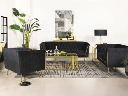 Holly Black 3 Pc Sofa Set For Cheap