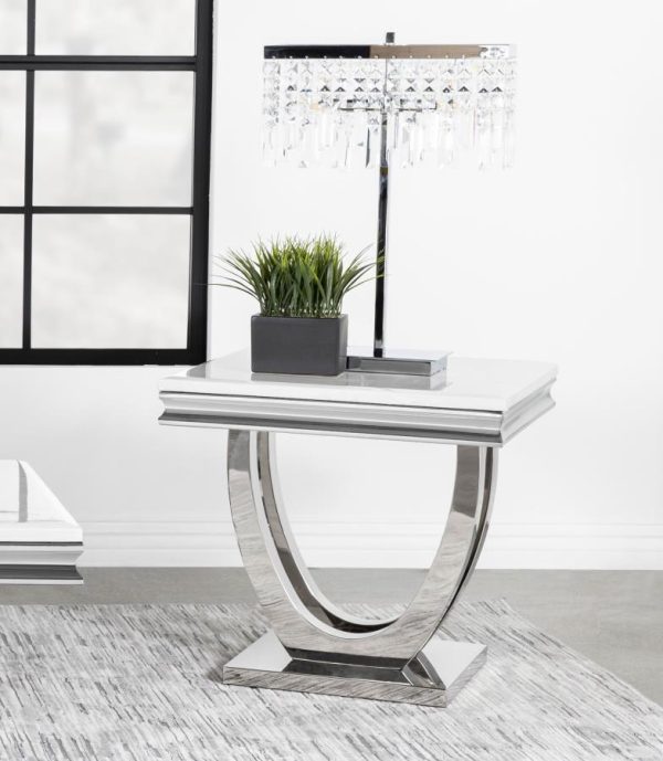 Kerwin White End Table For Sale