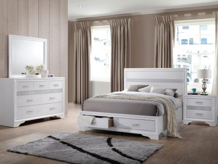 Miranda White Eastern King Bed 4 Pc Set Hot on Sale