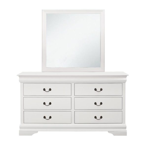 Louis Philippe White Dresser Mirror Online Hot Sale