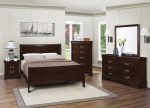 Louis Philippe Brown Eastern King Bed 4 Pc Set For Sale