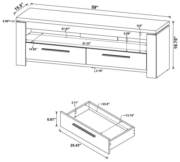 Elkton Brown 59  Tv Stand For Sale