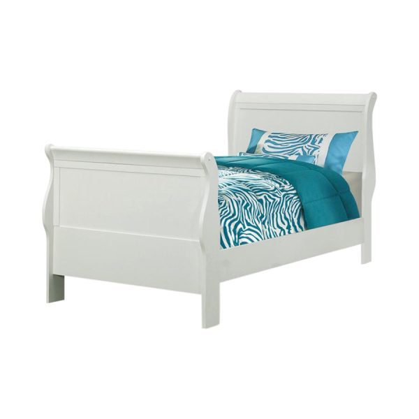 Louis Philippe White Twin Bed 5 Pc Set Discount