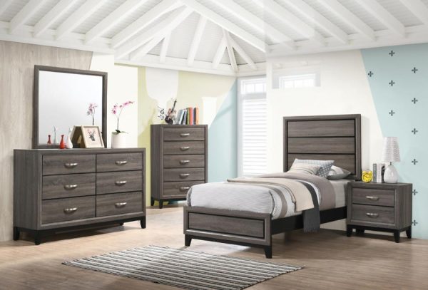 Watson Grey Twin Bed 5 Pc Set Cheap