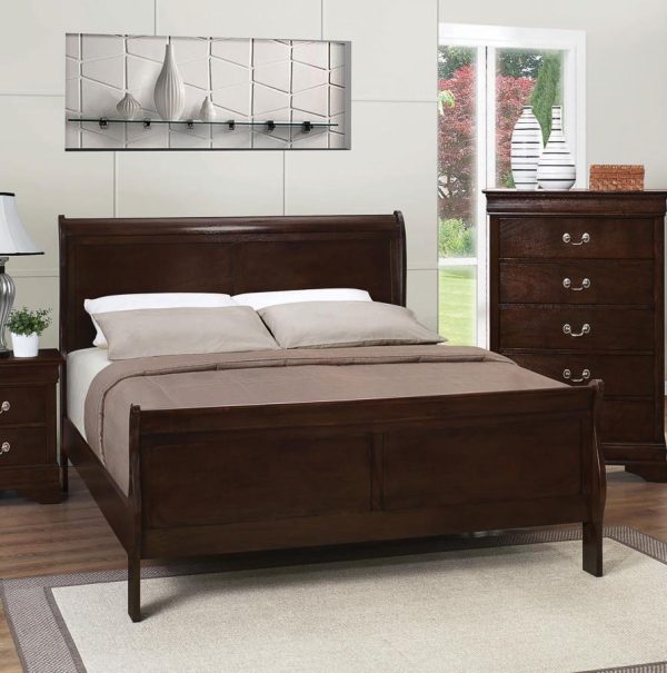 Louis Philippe Brown Queen Bed Online now