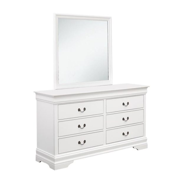 Louis Philippe White Dresser Mirror Online Hot Sale