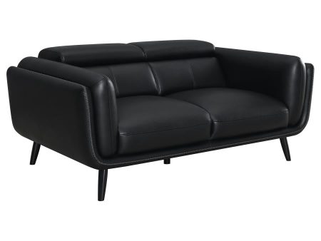 Shania Black Loveseat Fashion