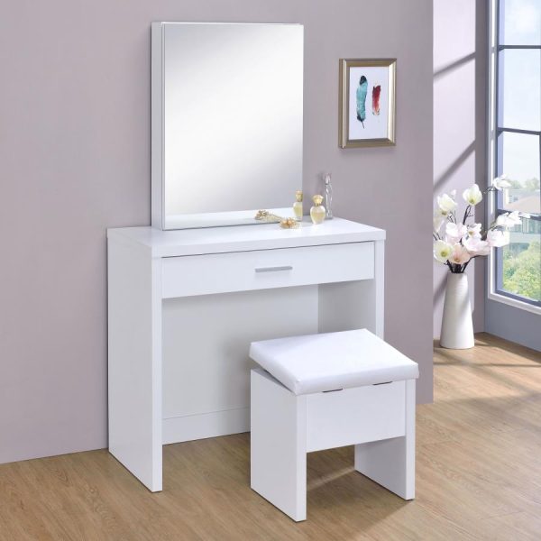 Harvey White Vanity Table & Mirror Supply