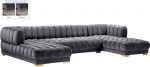 Gwen Velvet 3pc. Sectional Sale