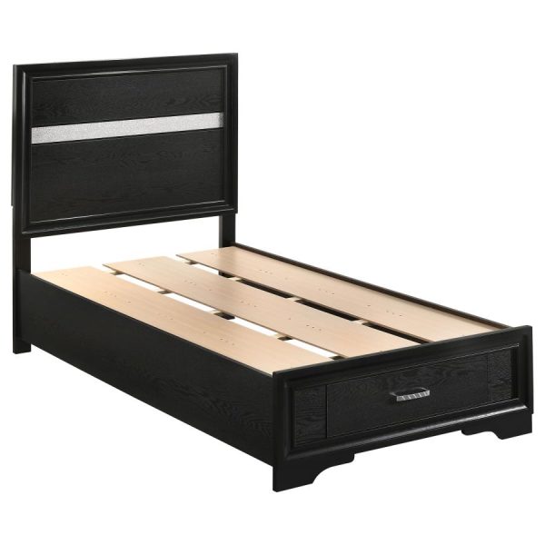 Miranda Black Twin Bed 3 Pc Set For Discount