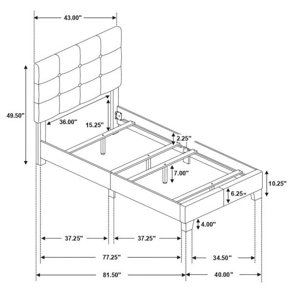 Mapes Grey Twin Bed Hot on Sale