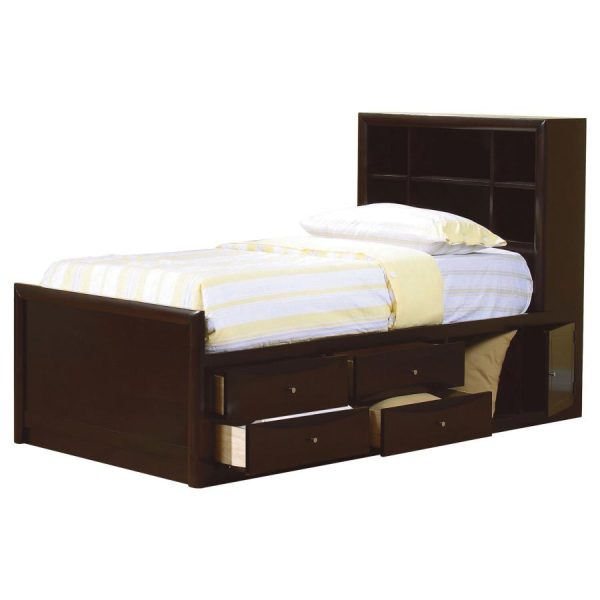 Phoenix Brown Twin Storage Bed Cheap