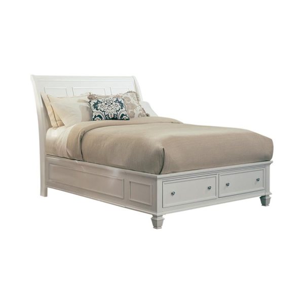 Sandy Beach Ivory California King Storage Bed For Cheap