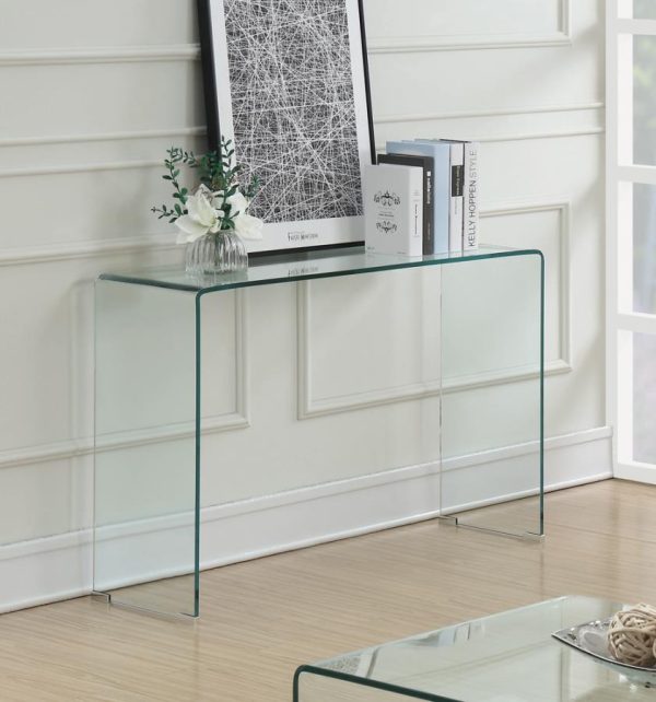 Ripley Clear Sofa Table For Sale