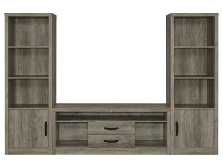 Burke Grey 3 Pc Entertainment Center Online now