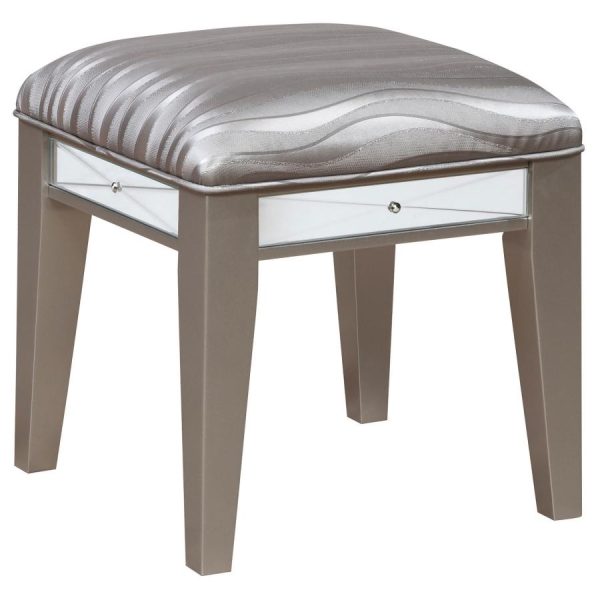 Leighton Silver Vanity Table & Stool Cheap