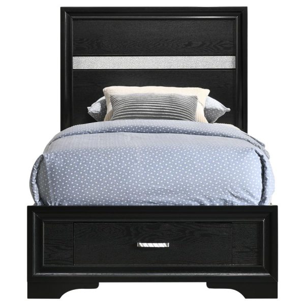 Miranda Black Twin Storage Bed Discount