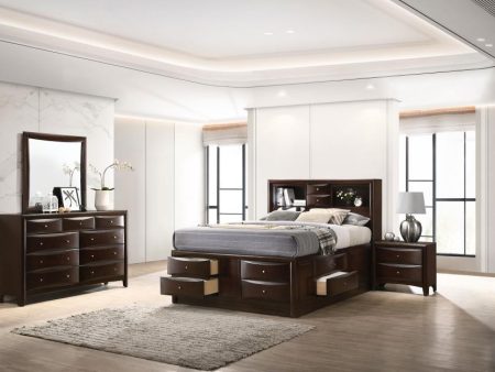 Phoenix Brown Queen Bed 4 Pc Set Online