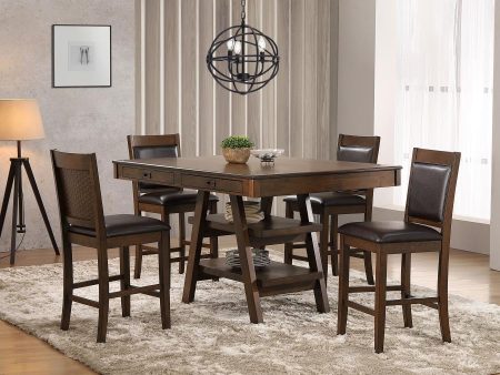 Dewey Brown 5 Pc Counter Height Dining Set Fashion