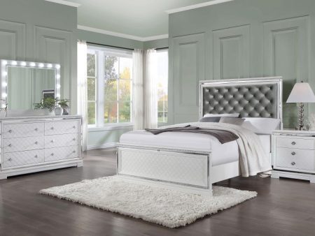 Eleanor White Queen Bed 4 Pc Set Sale