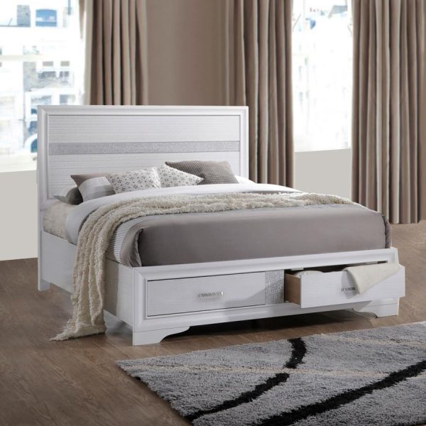 Miranda White Queen Storage Bed Online