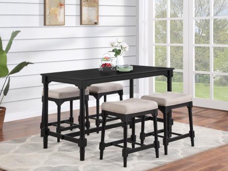 Martina Black 5 Pc Counter Height Dining Set on Sale