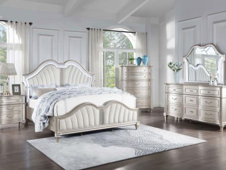 Evangeline Silver Eastern King Bed 5 Pc Set Supply