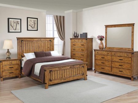 Brenner Brown Queen Bed 5 Pc Set For Sale