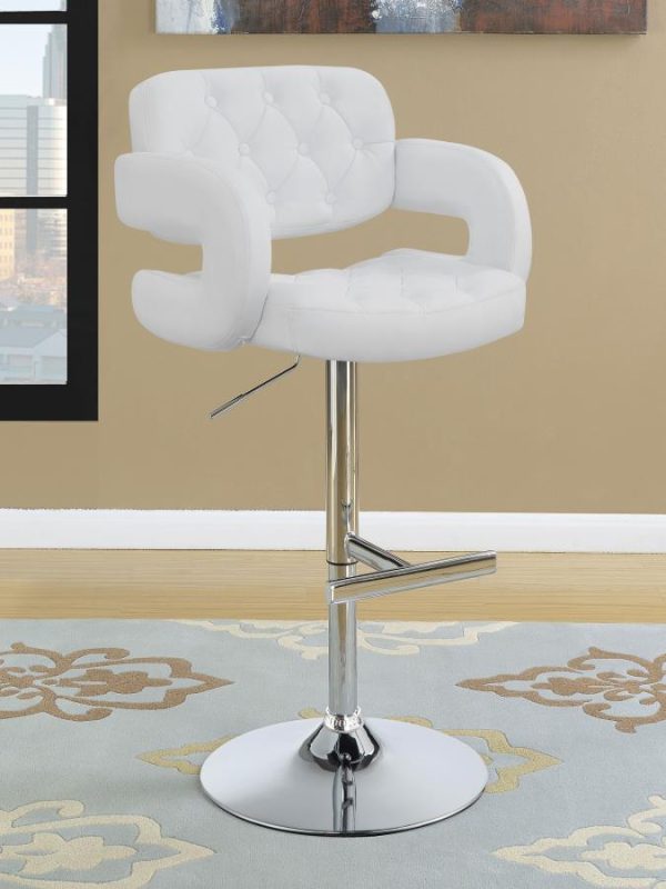 Brandi White Adjustable Bar Stool on Sale