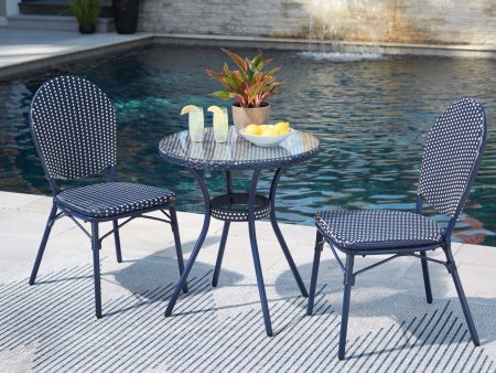 Odyssey Blue Outdoor Table and Chairs (Set of 3) For Sale