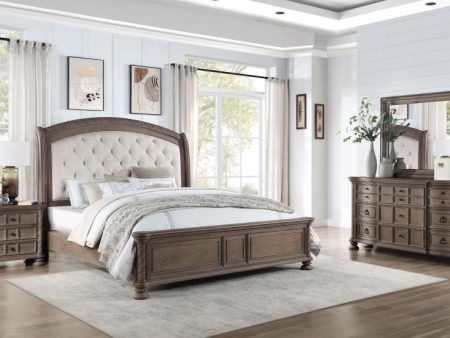 Emmett Brown Queen Bed 4 Pc Set For Sale