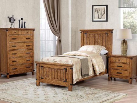 Brenner Brown Twin Bed 5 Pc Set Sale