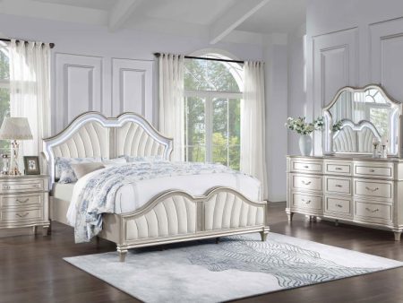 Evangeline Silver Queen Bed 4 Pc Set Sale