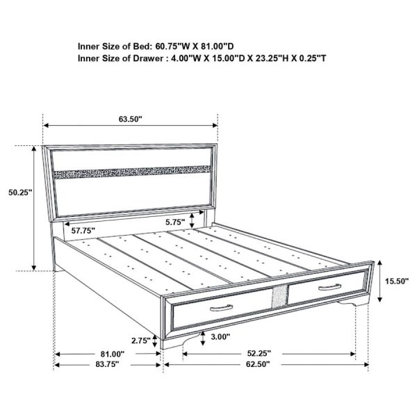 Miranda White Queen Storage Bed Online