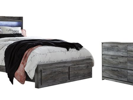 Baystorm Queen Panel Bed with 2 Storage Drawers with Dresser For Discount