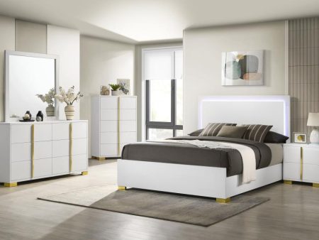 Marceline White Queen Bed 5 Pc Set For Cheap