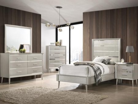 Ramon Silver Twin Bed 4 Pc Set Hot on Sale