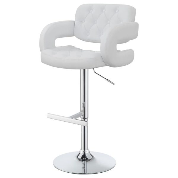 Brandi White Adjustable Bar Stool on Sale