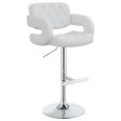 Brandi White Adjustable Bar Stool on Sale