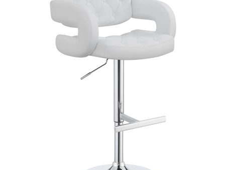 Brandi White Adjustable Bar Stool on Sale