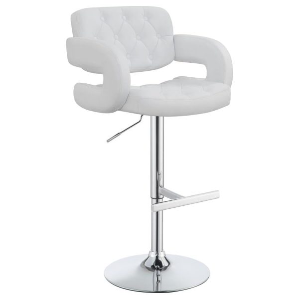 Brandi White Adjustable Bar Stool on Sale