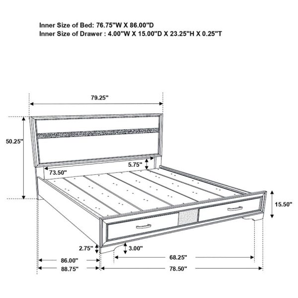 Miranda White California King Storage Bed on Sale