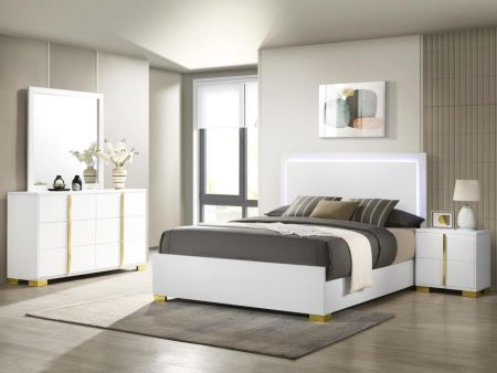 Marceline White Full Bed 4 Pc Set For Cheap