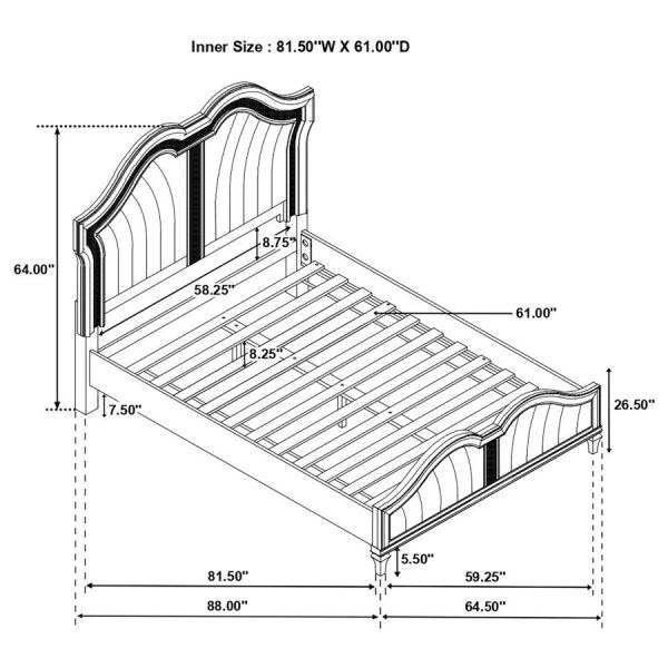 Evangeline Silver Queen Bed 4 Pc Set Sale