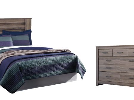 Zelen Queen Full Panel Headboard Bed with Dresser For Cheap